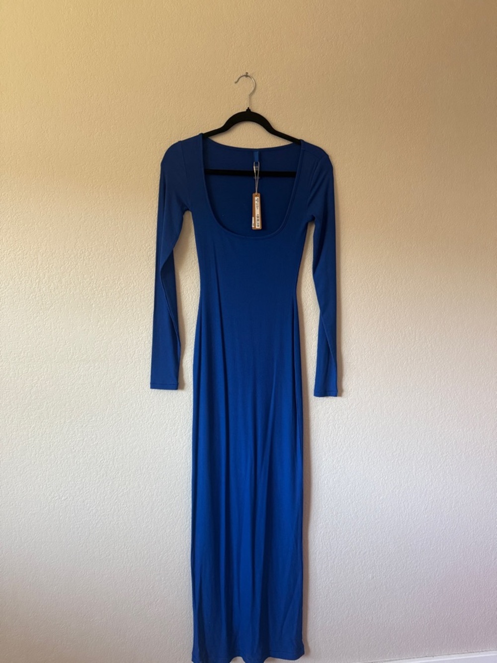 SKIMS Long Sleeve Maxi Dress in Royal Blue